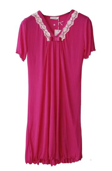 Camicia da notte donna a manica corta in viscosa Moquette art. Tiglia - CIAM Centro Ingrosso Abbigliamento