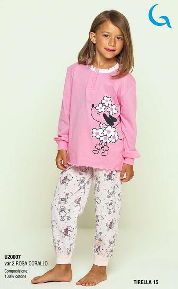 Пижама из хлопкового трикотажа для девочек Gary U20007, размер 3/7 ЛЕТ - CIAM Centro Ingrosso Abbigliamento