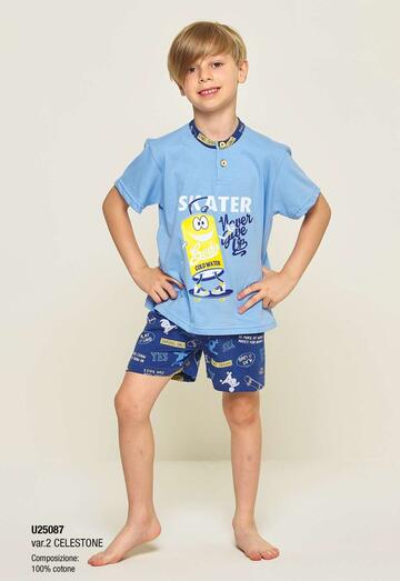 Gary U25087 children's short cotton jersey pajamas 3/7 YEARS - CIAM Centro Ingrosso Abbigliamento