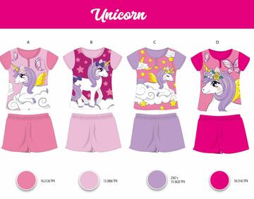 Pigiama bambina corto in jersey di cotone Unicorn UNI0326 - CIAM Centro Ingrosso Abbigliamento