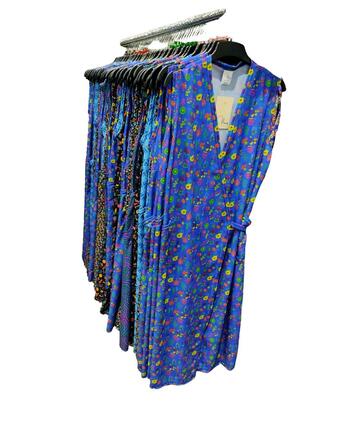 VESTAGLIA INCROCIATA SMANICATA&nbsp; IN POLIESTERE FLORA V04 - CIAM Centro Ingrosso Abbigliamento