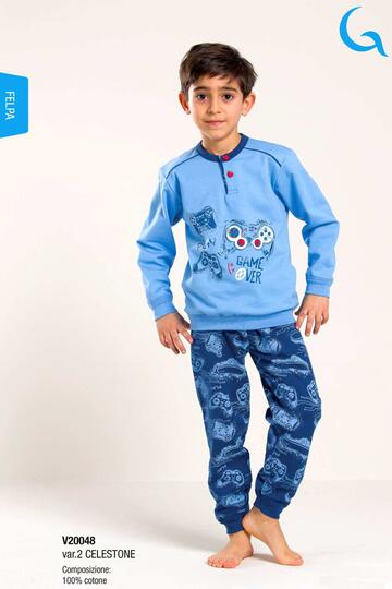 Pigiama da bambino in calda felpa di cotone Gary V20048 - CIAM Centro Ingrosso Abbigliamento