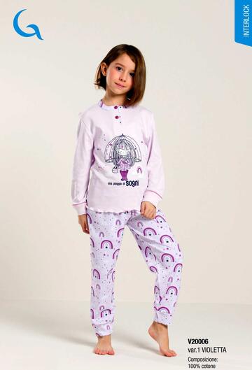 Pigiama da bambina in caldo cotone Gary V20006 Tg.3/7 - CIAM Centro Ingrosso Abbigliamento