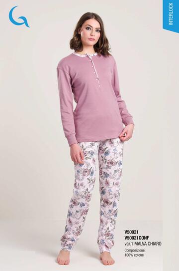 Gary V50021 Women's Warm Cotton Jersey Seraph Pyjamas - CIAM Centro Ingrosso Abbigliamento