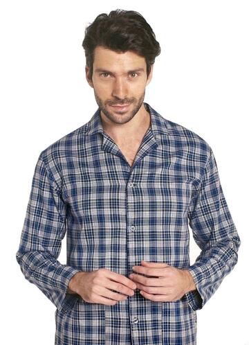 Men's open flannel pajamas Diplomat WO4011 - CIAM Centro Ingrosso Abbigliamento