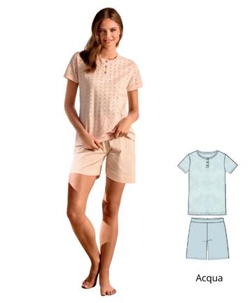 Pigiama donna a manica corta in jersey di cotone Infiore Young YNG654140 - CIAM Centro Ingrosso Abbigliamento