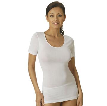 T-shirt donna in filo di scozia con profili in raso Vajolet 5254 - CIAM Centro Ingrosso Abbigliamento