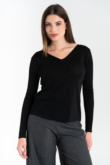 FIORENZA AMADORI M1475 WOMEN'S V-NECK LUREX SWEATER - CIAM Centro Ingrosso Abbigliamento