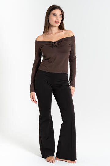 FIORENZA AMADORI P3244 WOMEN'S FLARED TROUSERS IN MILANO STITCH - CIAM Centro Ingrosso Abbigliamento