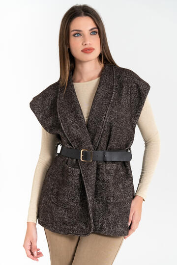 GILET DONNA CON CINTURA FIORENZA AMADORI 8017