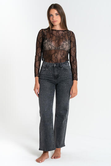 FIORENZA AMADORI WH-3187 WOMEN'S WIDE FIT JEANS WITH RHINESTONE - CIAM Centro Ingrosso Abbigliamento