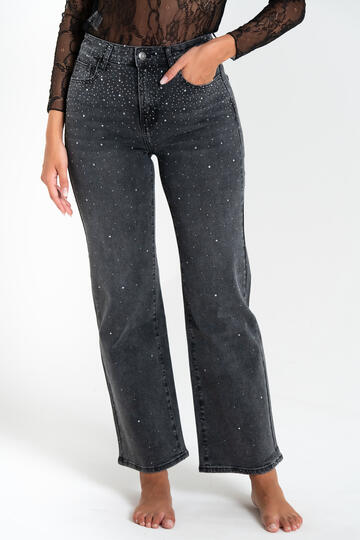 FIORENZA AMADORI WH-3187 WOMEN'S WIDE FIT JEANS WITH RHINESTONE - CIAM Centro Ingrosso Abbigliamento