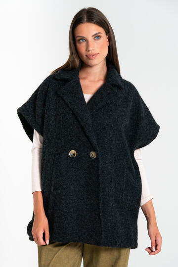 VESTE FEMME SANS MANCHES EN LAINE BOUILLIE FIORENZA AMADORI J8140 - CIAM Centro Ingrosso Abbigliamento