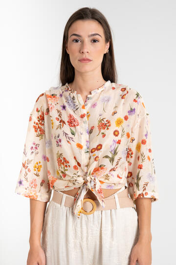 CAMICIA DONNA NODO FLOREALE FIORENZA AMADORI MC93.242 - Fiorenza Amadori
