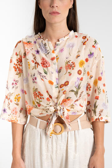 CAMICIA DONNA NODO FLOREALE FIORENZA AMADORI MC93.242 - Fiorenza Amadori
