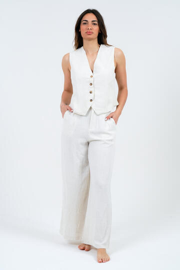 WOMEN'S PALAZZO TROUSERS LINEN EFFECT FIORENZA AMADORI FY9190 - CIAM Centro Ingrosso Abbigliamento