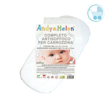 ANTI-SUFFOCATION COMPLETE FOR PRAM/CRADLE (MATTRESS + PILLOW) ANDY&HELEN A013 - CIAM Centro Ingrosso Abbigliamento