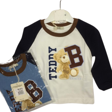 BABY LONG SLEEVED T-SHIRT 12/30 MONTHS BK3810 BURBER - CIAM Centro Ingrosso Abbigliamento