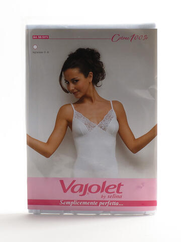 Canotta spalla stretta donna in cotone scollo v con pizzo Vajolet 5373 - CIAM Centro Ingrosso Abbigliamento