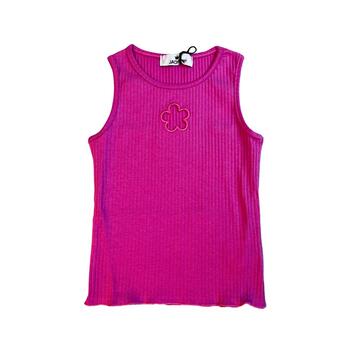 CANOTTA BAMBINA A COSTINE CON FIORE CENTRALE JACHIEM 42FB232 - CIAM Centro Ingrosso Abbigliamento