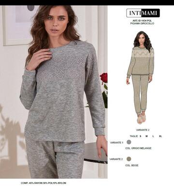 Pigiama donna in caldo jersey punto Milano Intimami ID1434 - CIAM Centro Ingrosso Abbigliamento