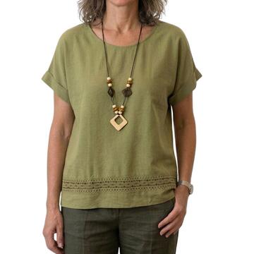 BLUSA DONNA MANICHE CORTE EFFETTO LINO CHIARA AUTIERI MA4093&nbsp;