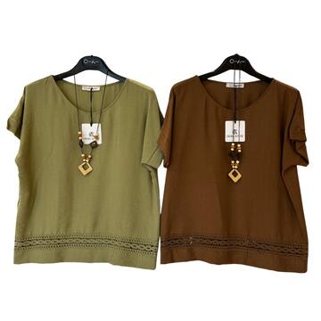 BLUSA DONNA MANICHE CORTE EFFETTO LINO CHIARA AUTIERI MA4093&nbsp;