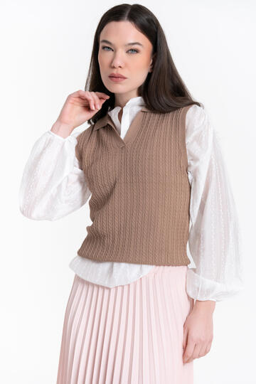 POLO IN MAGLIA A TRECCE FIORENZA AMADORI GG-33790&nbsp;