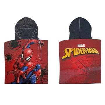 MICROFIBER BEACH PONCHO FOR CHILDREN, SPIDERMAN 50X100