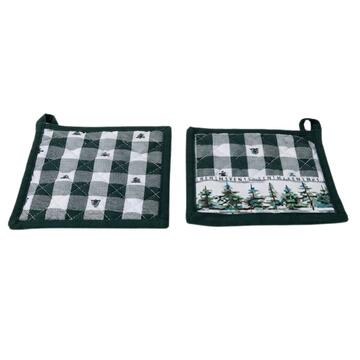 Set of 2 Winter Forest 18x18 kitchen potholders - CIAM Centro Ingrosso Abbigliamento