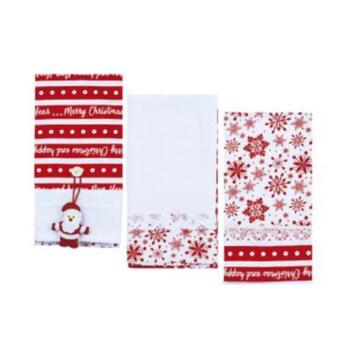 SET 3 PEZZI STROFINACCI NATALE ASSORTITI PREZIOSA HOME STR.RUDOLPH - CIAM Centro Ingrosso Abbigliamento