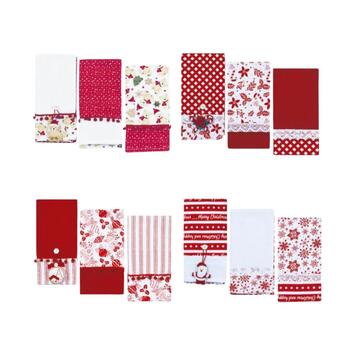 SET 3 PEZZI STROFINACCI NATALE ASSORTITI PREZIOSA HOME STR.RUDOLPH - CIAM Centro Ingrosso Abbigliamento