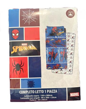 COMPLETO LETTO BAMBINO COTONE MARVEL SPIDERMAN 1 PIAZZA  - CIAM Centro Ingrosso Abbigliamento