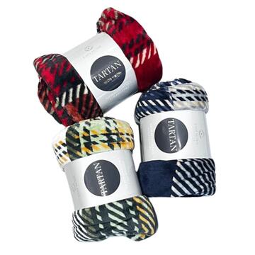 PLAID IN PILE EASY HOME TARTAN 1 PIAZZA - CIAM Centro Ingrosso Abbigliamento