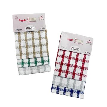 SET 3 STROFINACCI DA CUCINA KUVEE' HOME VELA 50x70