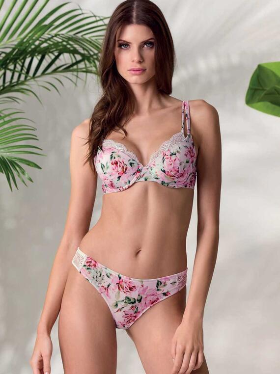 Coordinated with padded balconette twin-bra and briefs with lace Lormar Look 052799