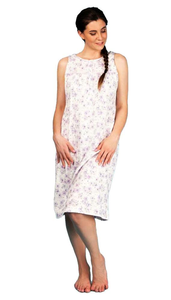 Women's nightdress with wide shoulder in cotton jersey Silvia 1020