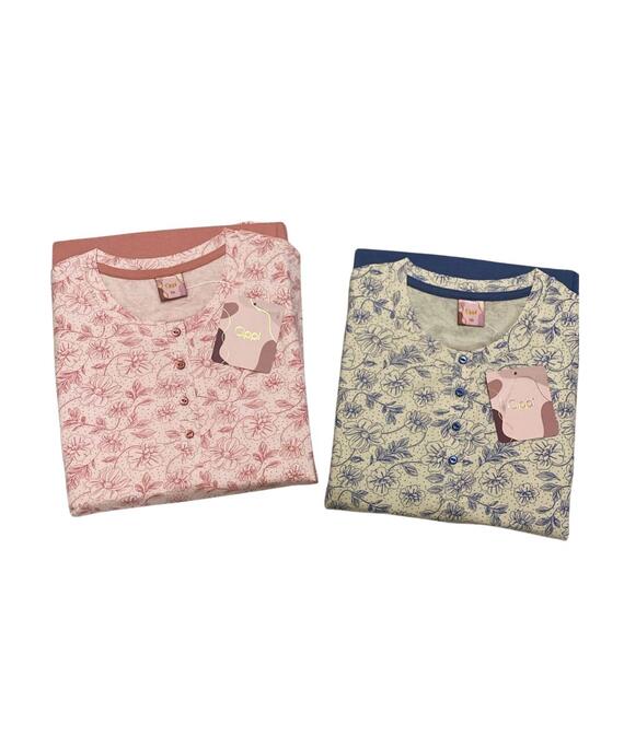 Pigiama donna a serafino in jersey di cotone Cippi 1026