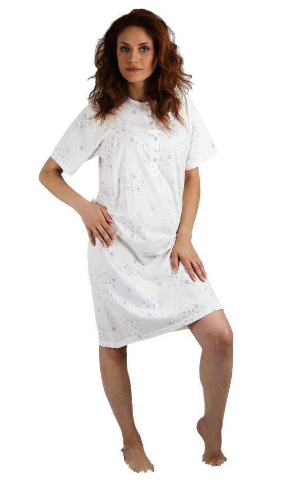 Silvia 1028 women's short-sleeved cotton nightdress size 3/8