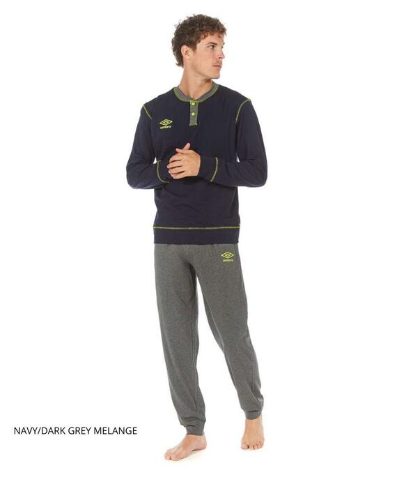 Pigiama uomo a manica lunga in jersey di cotone Umbro 10504