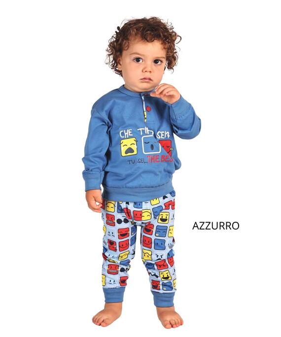 Pigiama da neonato manica lunga in jersey di cotone Gary 1100