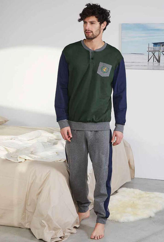 Men's fleece cotton tracksuit pajamas Navigare 141366