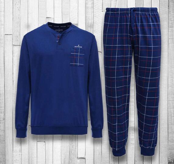 Men's long-sleeved cotton jersey pajamas Navigare 141627