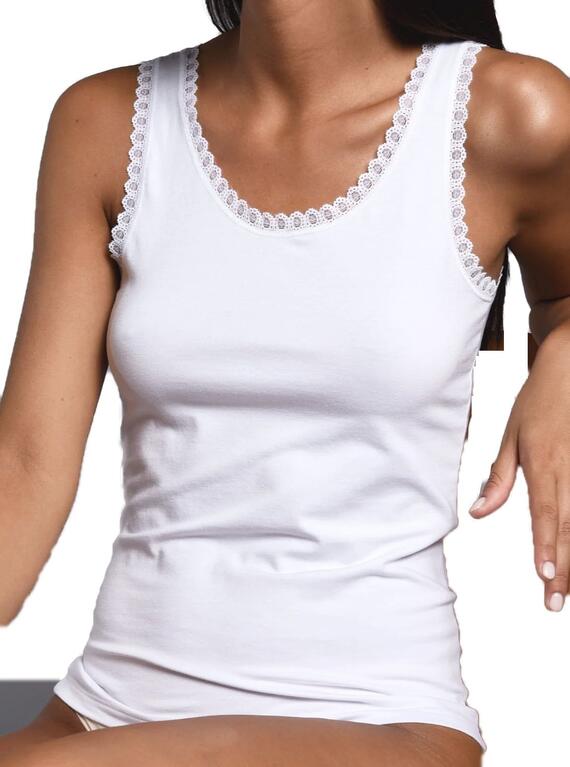 Women's wide shoulder tank top in modal cotton Esse Speroni 1705