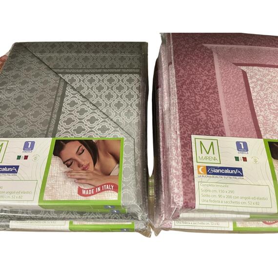 MARENA BIANCALUNA COTTON BED SET FOR 1 SQUARE