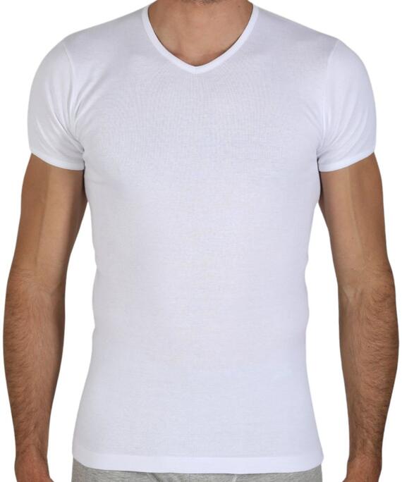 T-shirt uomo in cotone scavo a V Fragi 730