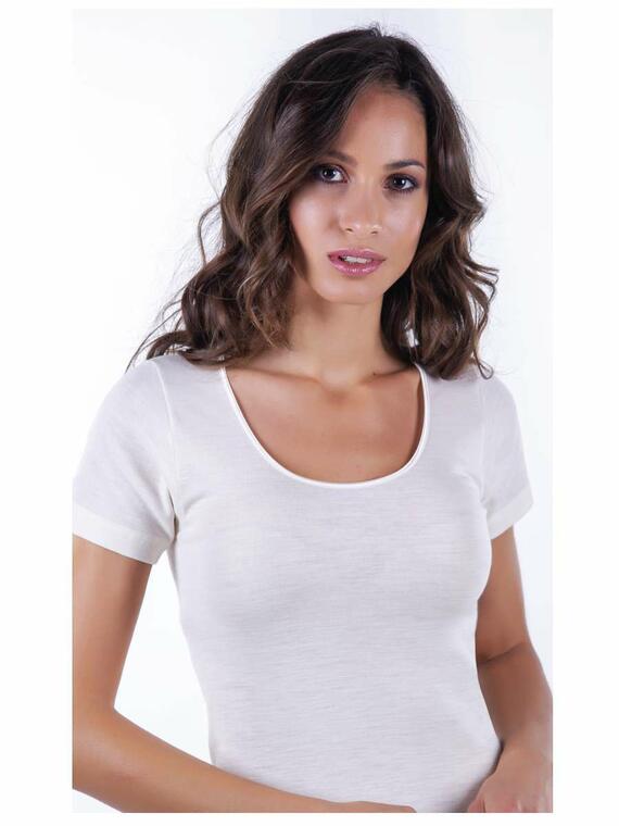 T-shirt donna in lana e seta Moretta 5008 tg.7-9