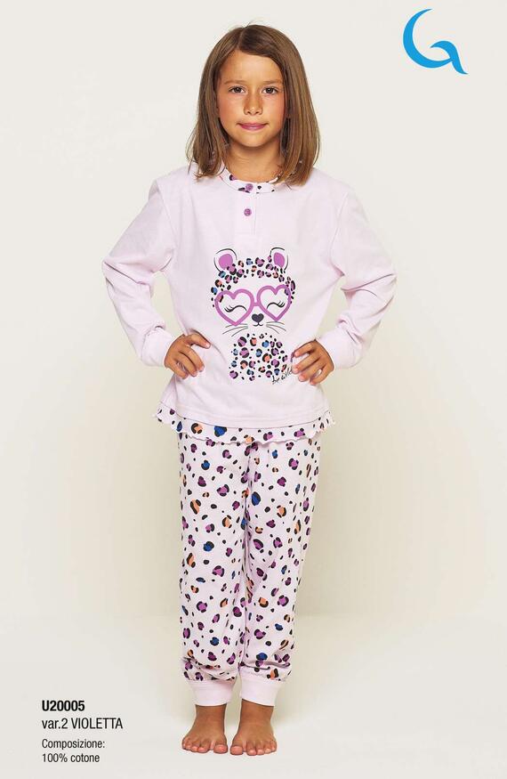 Пижама из хлопкового трикотажа для девочек Gary U20005, размер 3/7 лет