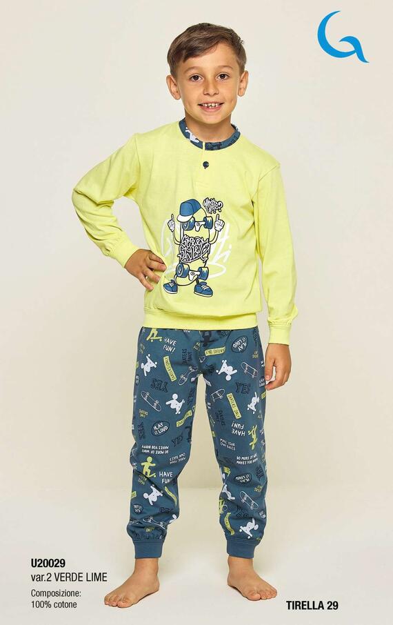 Детская пижама из хлопкового трикотажа Gary U2002-30029