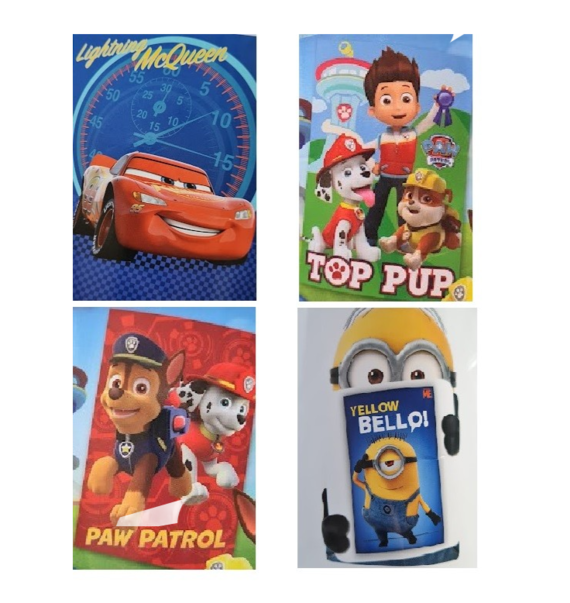 PLAID IN FLEECE CHARACTERS CARS, DESPICABLE ME, PAW PATROL 100x140